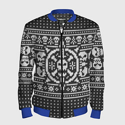 Бомбер мужской Свитер с черепами, цвет: 3D-синий