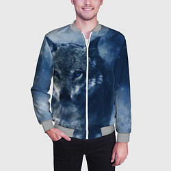 Бомбер мужской Красивый волк, цвет: 3D-меланж — фото 2