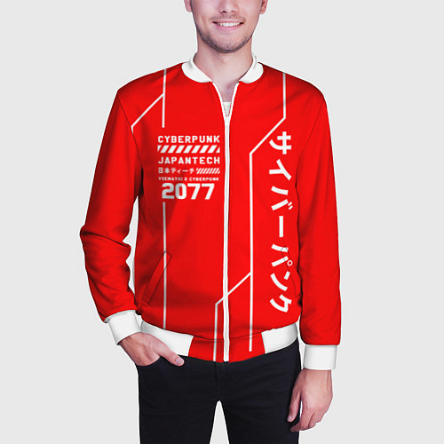 Мужской бомбер CYBERPUNK FASHION / 3D-Белый – фото 3