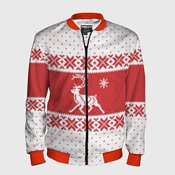 Бомбер мужской Северный Олень, цвет: 3D-красный