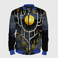 Бомбер мужской Графит и золото: дерево жизни, цвет: 3D-синий