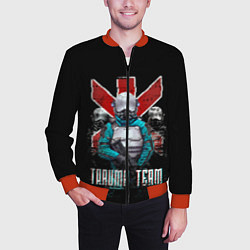 Бомбер мужской CYBERPUNK TRAUMA TEAM, цвет: 3D-красный — фото 2