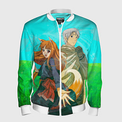 Бомбер мужской Волчица и пряности, цвет: 3D-белый