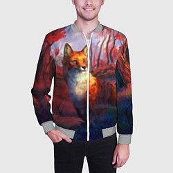 Бомбер мужской Рыжая лиса, цвет: 3D-меланж — фото 2