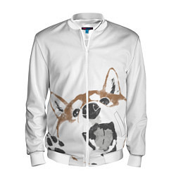 Бомбер мужской Shiba Inu, цвет: 3D-белый