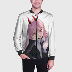 Бомбер мужской Человек Бензопила, цвет: 3D-черный — фото 2
