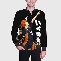 Бомбер мужской ВОЛЕЙБОЛ!! HAIKYUU!!, цвет: 3D-черный — фото 2