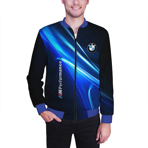Мужской бомбер BMW / 3D-Синий – фото 3