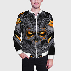 Бомбер мужской Череп дьявола, цвет: 3D-белый — фото 2