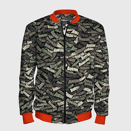 Мужской бомбер Камуфляж - Вован / 3D-Красный – фото 1