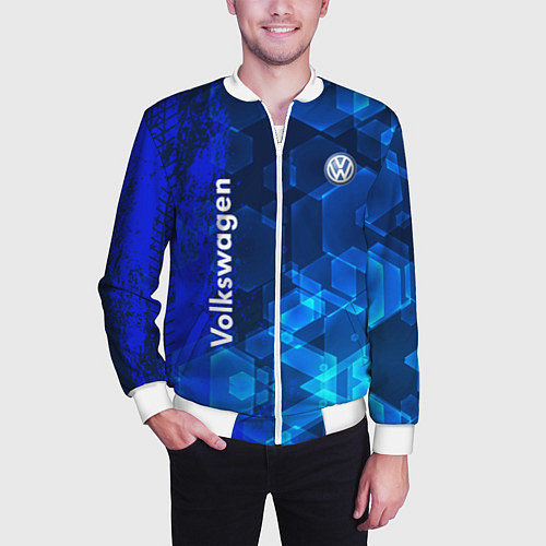 Мужской бомбер Volkswagen / 3D-Белый – фото 3