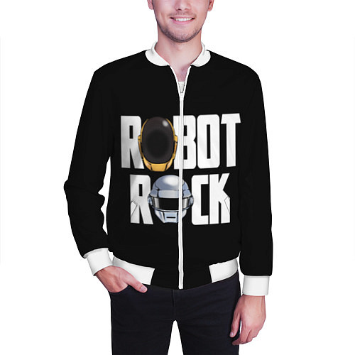Мужской бомбер Robot Rock / 3D-Белый – фото 3