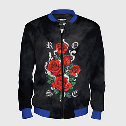 Бомбер мужской РОЗЫ ROSES SMOKE, цвет: 3D-синий