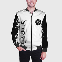 Бомбер мужской Черный клеывер аниме, цвет: 3D-черный — фото 2