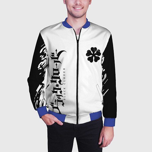 Мужской бомбер Черный клеывер аниме / 3D-Синий – фото 3