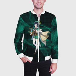 Бомбер мужской Genshin Impact - Venti, цвет: 3D-белый — фото 2