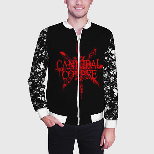Мужской бомбер Cannibal Corpse / 3D-Белый – фото 3