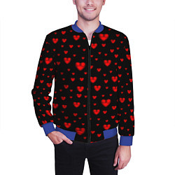 Бомбер мужской Красные сердца, цвет: 3D-синий — фото 2