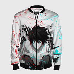 Бомбер мужской DEATH NOTE ТЕТРАДЬ СМЕРТИ, цвет: 3D-черный