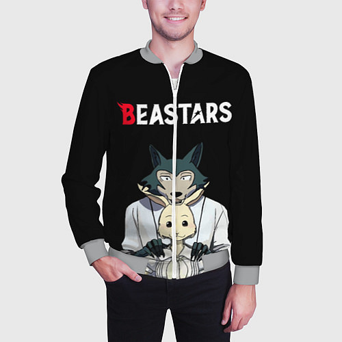 Мужской бомбер Beastars Выдающиеся звери / 3D-Меланж – фото 3