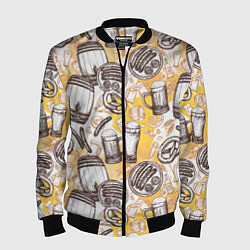 Бомбер мужской Пиво Beer, цвет: 3D-черный