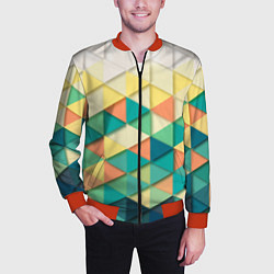 Бомбер мужской Ромбики, цвет: 3D-красный — фото 2