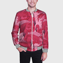 Бомбер мужской Розовые фламинго, цвет: 3D-меланж — фото 2
