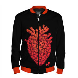 Бомбер мужской Сердце Из Котиков, цвет: 3D-красный