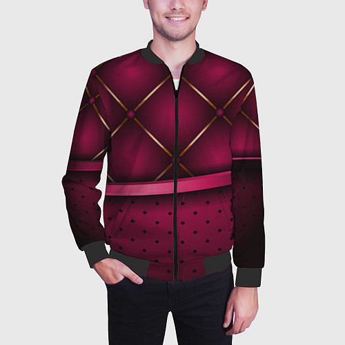 Мужской бомбер Luxury Red / 3D-Черный – фото 3