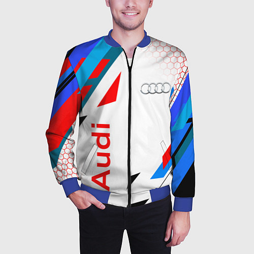 Мужской бомбер AUDI АУДИ SPORT / 3D-Синий – фото 3