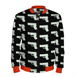 Бомбер мужской Пистолеты, цвет: 3D-красный