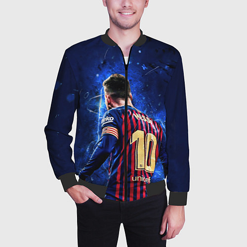 Мужской бомбер Leo Messi Лео Месси 10 / 3D-Черный – фото 3