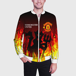 Бомбер мужской MANCHESTER UNITED ДЬЯВОЛ, цвет: 3D-белый — фото 2