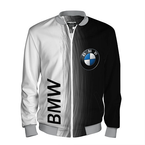 Мужской бомбер Black and White BMW / 3D-Меланж – фото 1