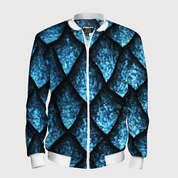 Бомбер мужской Чешуя ледяного дракона, цвет: 3D-белый