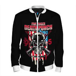 Бомбер мужской 5FDP Five Finger Death Punch, цвет: 3D-белый