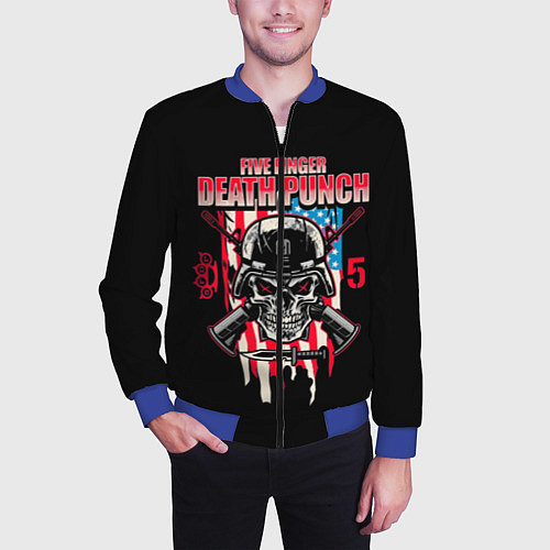 Мужской бомбер 5FDP Five Finger Death Punch / 3D-Синий – фото 3