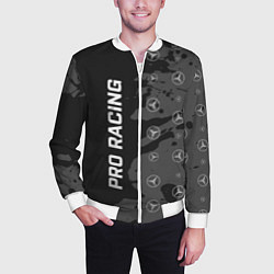 Бомбер мужской Мерседес - Racing Паттерн, цвет: 3D-белый — фото 2