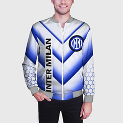 Бомбер мужской ИНТЕР МИЛАН INTER MILAN, цвет: 3D-меланж — фото 2