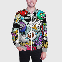 Бомбер мужской Граффити, цвет: 3D-меланж — фото 2