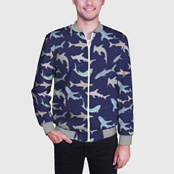 Бомбер мужской Акулы разные, цвет: 3D-меланж — фото 2