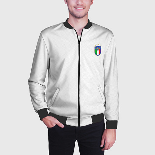 Мужской бомбер Сборная Италии / 3D-Черный – фото 3