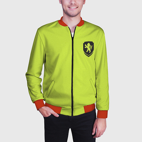 Мужской бомбер Форма Чехия гостевая / 3D-Красный – фото 3