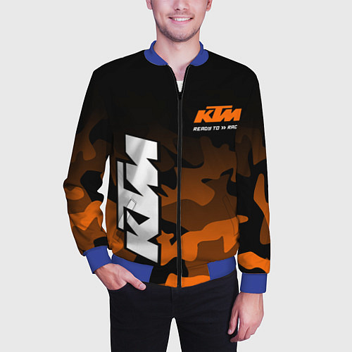 Мужской бомбер KTM MOTORCYCLES КТМ МОТОЦИКЛ / 3D-Синий – фото 3