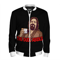 Бомбер мужской The Dude Abides Lebowski, цвет: 3D-белый