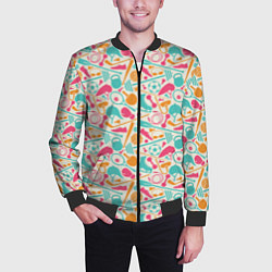 Бомбер мужской Спорт, цвет: 3D-черный — фото 2