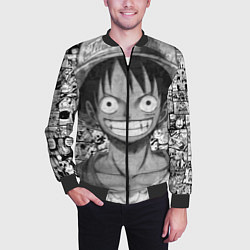 Бомбер мужской Луфи улыбается one piece, цвет: 3D-черный — фото 2