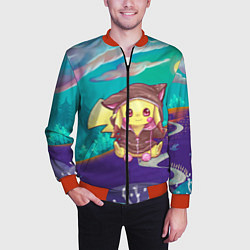 Бомбер мужской Покемон в костюме, цвет: 3D-красный — фото 2