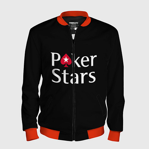 Мужской бомбер Poker Stars / 3D-Красный – фото 1