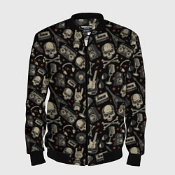 Бомбер мужской Scull pattern rock, цвет: 3D-черный
